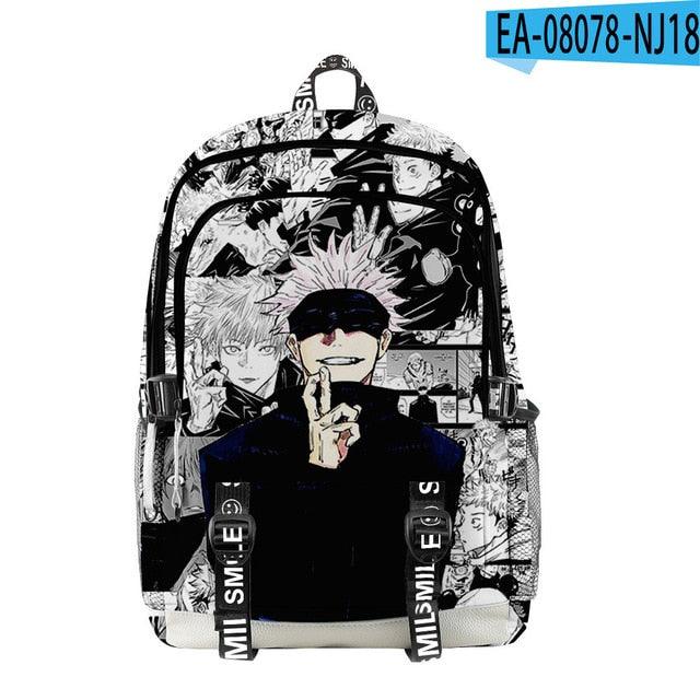 Manga Collage Backpack for Girls Boys Travel Rucksack Satoru Gojo Jujutsu Kaisen Itadori Megumi Anime Backpacks for Teenage - NERD BEM TRAJADO