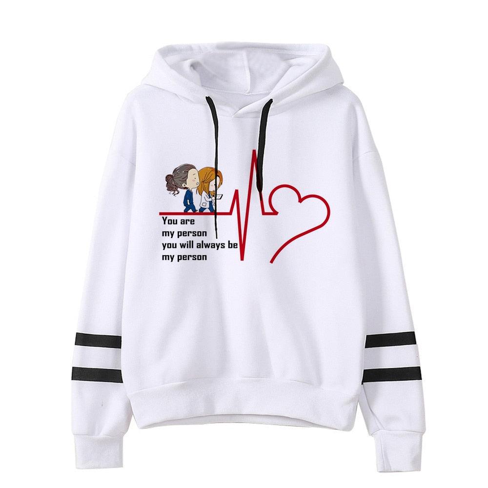 Unisex Greys Anatomy Sweatshirt Women You&#39;re My Person Hoodies Korean Style Harajuku Hooded Ulzzang Aesthetic Anime Hoody Female - NERD BEM TRAJADO