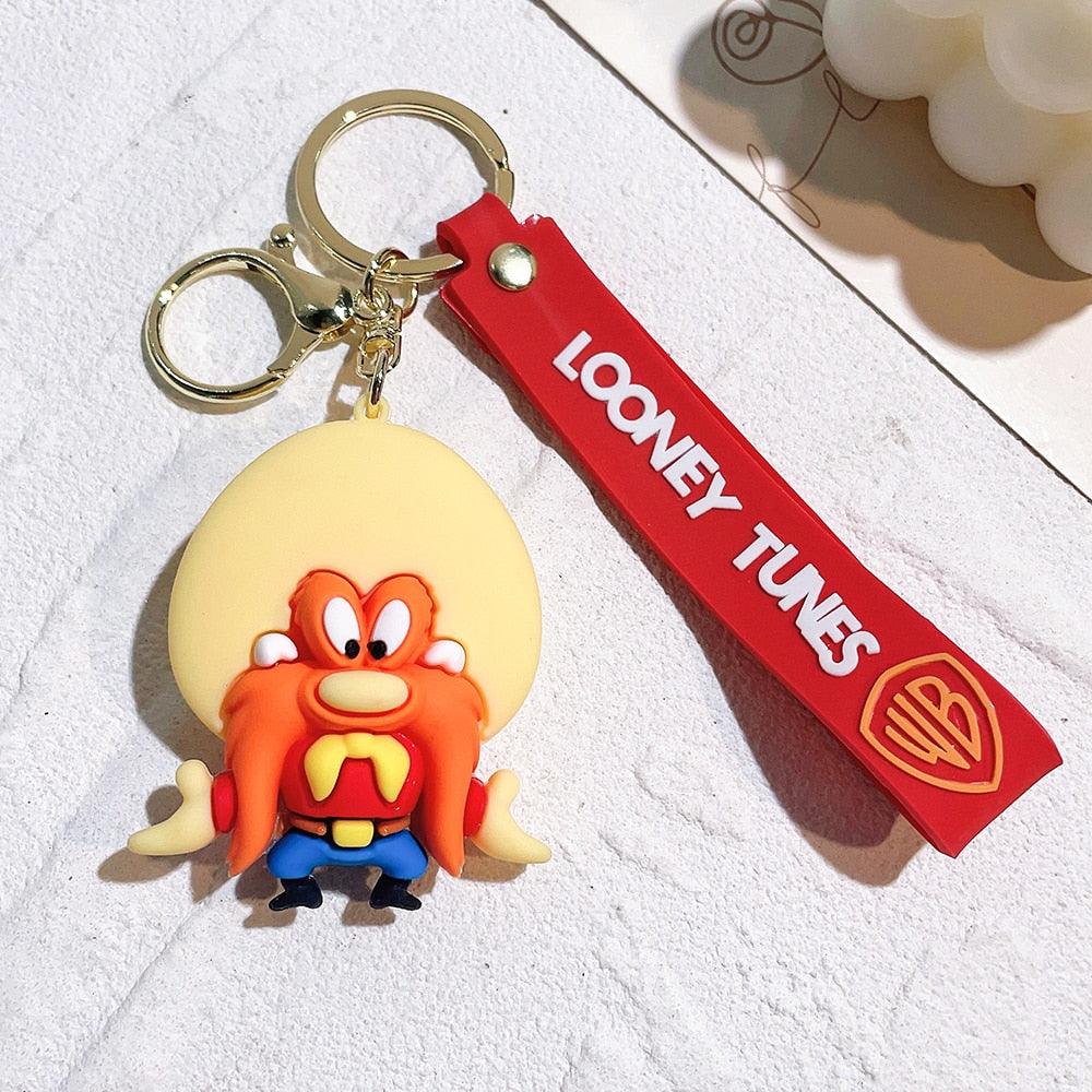 Anime Looney Tunes Keychain Cartoon Bugs Bunny Daffy Duck Tweety Bird Figure Toys Model Silicone Pendant Jewelry Accessories - NERD BEM TRAJADO