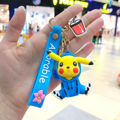 Pokemon Keychain Anime Figures Pikachu Cartoon Key Chain Charmander Psyduck Fashion Bag Keyring Pendant Accessories Toy Kid Gift - NERD BEM TRAJADO