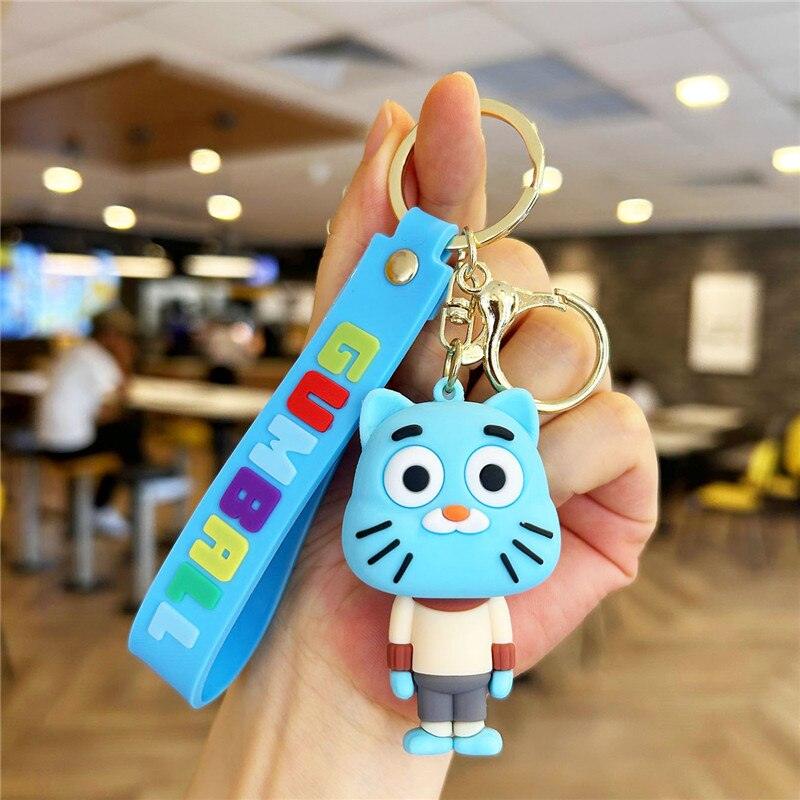 Cute Cat Keychain for Car Keys Anime Accessories Rabbit Key Chain Animal Keychains Women Men Doll Keyring Friends Holiday Gifts - NERD BEM TRAJADO