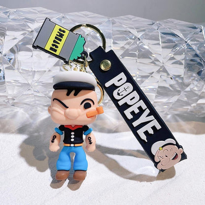 Creativity Popeye The Sailor Keychain Kawaii Doll Anime Figure Popeye Pendant Backpack Car Keyring Accessories Pvc Toys Gift - NERD BEM TRAJADO