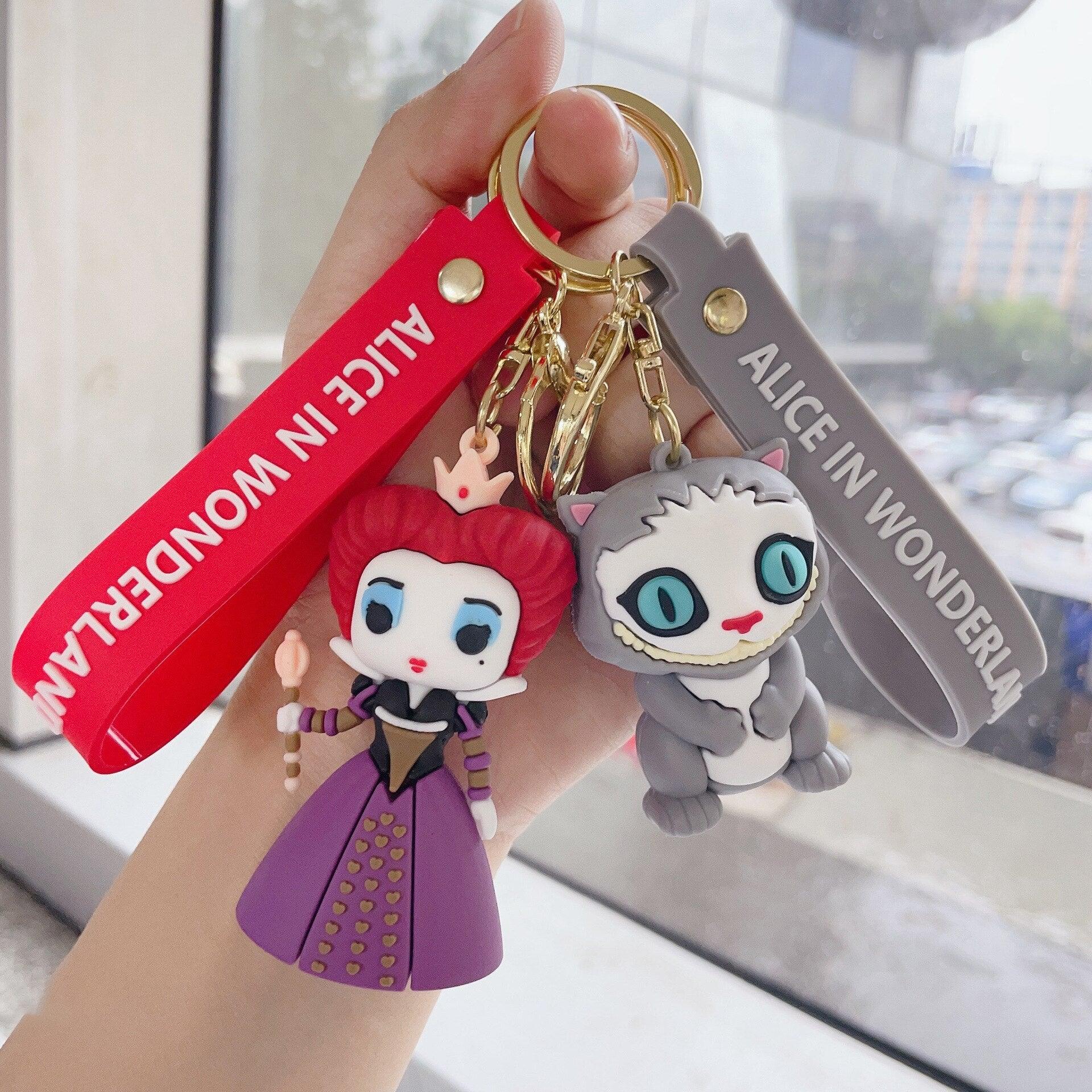 Creative Cartoon Alice in Wonderland Cute Alice Mad Hatter Red Queen Key Chain Male And Female Bag - NERD BEM TRAJADO