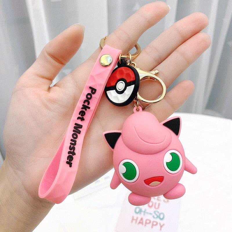 Pokemon Keychain Anime Figures Pikachu Cartoon Key Chain Charmander Psyduck Fashion Bag Keyring Pendant Accessories Toy Kid Gift - NERD BEM TRAJADO