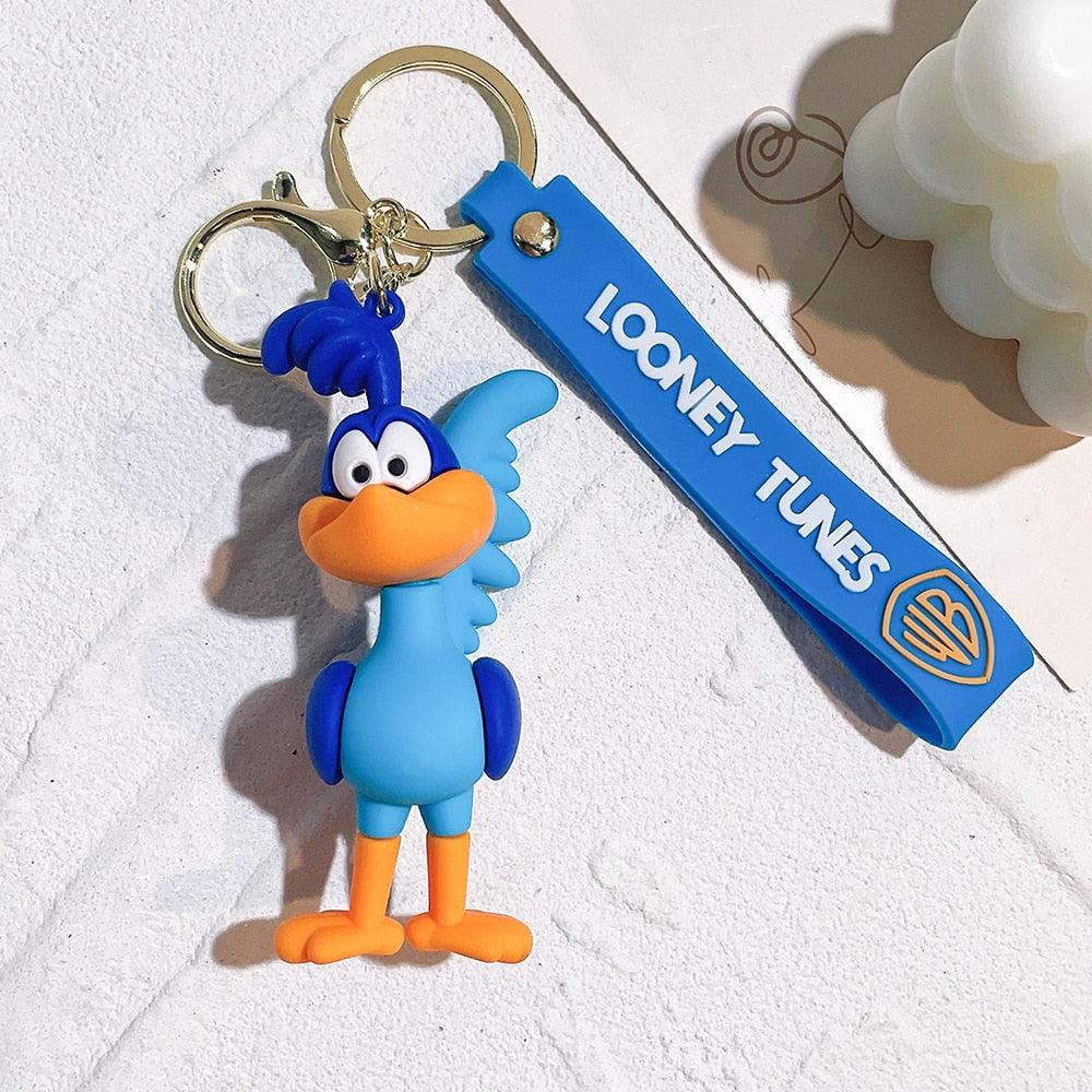 Anime Looney Tunes Keychain Cartoon Bugs Bunny Daffy Duck Tweety Bird Figure Toys Model Silicone Pendant Jewelry Accessories - NERD BEM TRAJADO