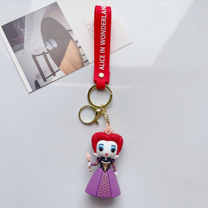 Creative Cartoon Alice in Wonderland Cute Alice Mad Hatter Red Queen Key Chain Male And Female Bag - NERD BEM TRAJADO