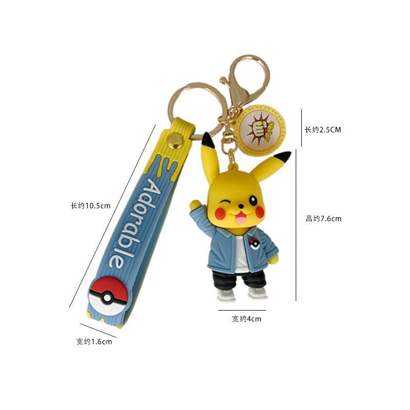 Pokemon Keychain Anime Figures Pikachu Cartoon Key Chain Charmander Psyduck Fashion Bag Keyring Pendant Accessories Toy Kid Gift - NERD BEM TRAJADO