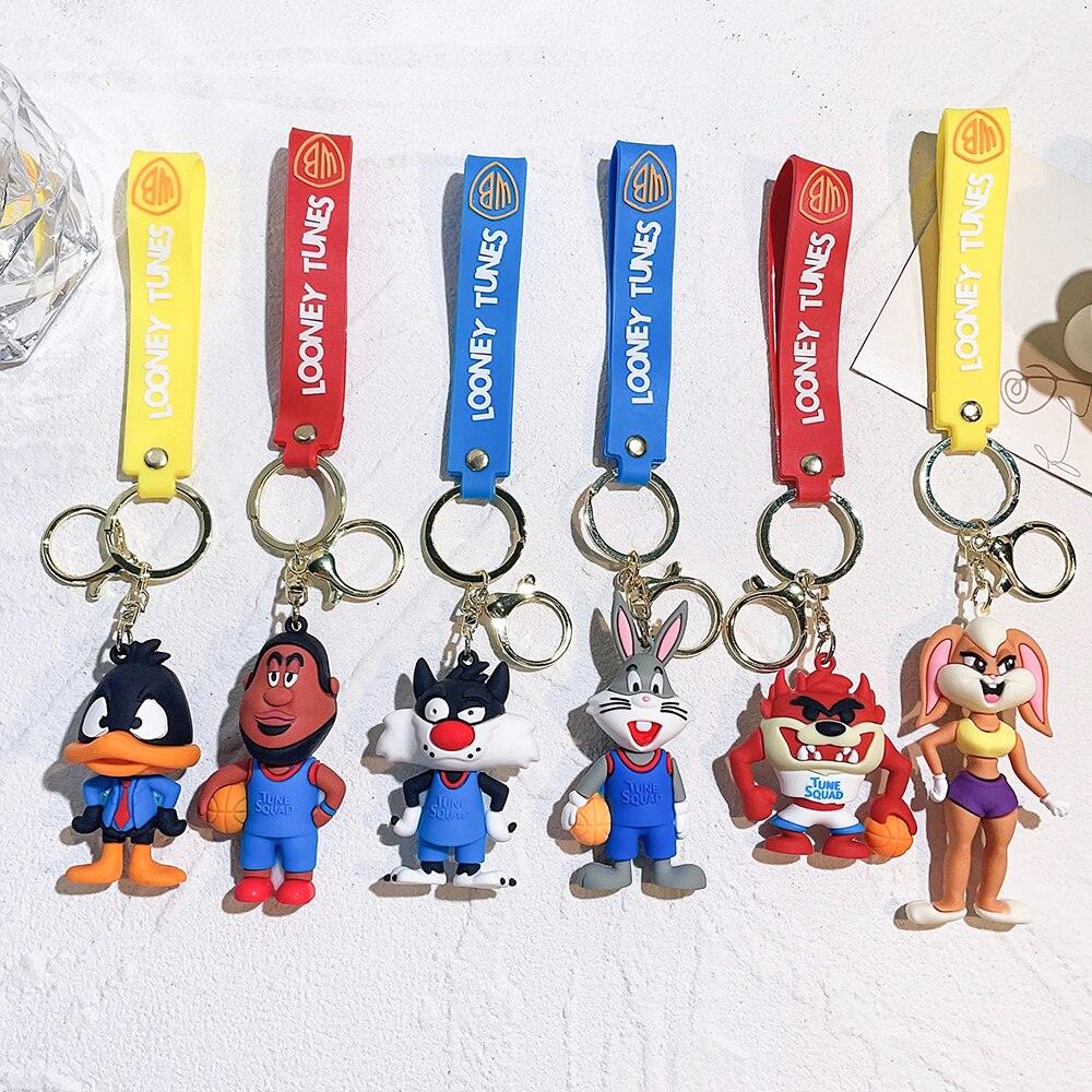 Anime Looney Tunes Keychain Cartoon Bugs Bunny Daffy Duck Tweety Bird Figure Toys Model Silicone Pendant Jewelry Accessories - NERD BEM TRAJADO