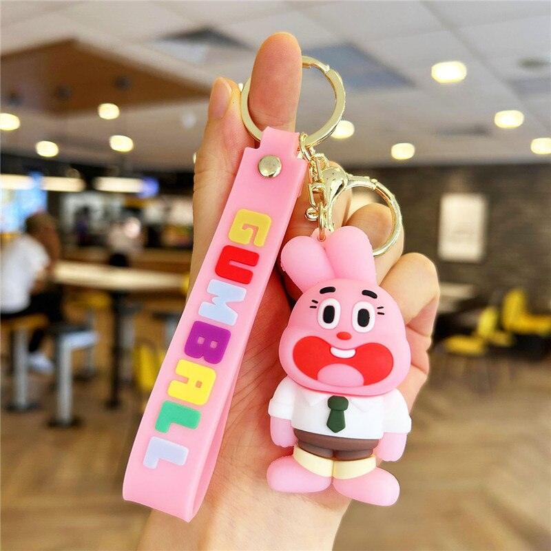 Cute Cat Keychain for Car Keys Anime Accessories Rabbit Key Chain Animal Keychains Women Men Doll Keyring Friends Holiday Gifts - NERD BEM TRAJADO