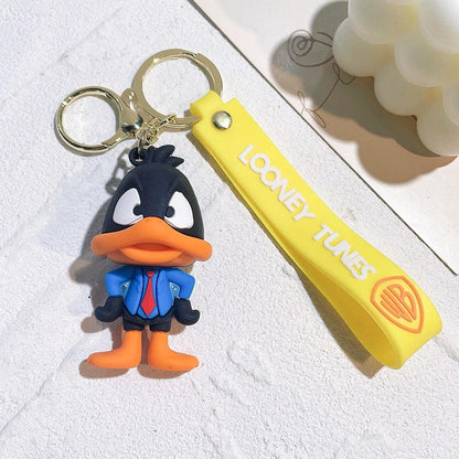 Anime Looney Tunes Keychain Cartoon Bugs Bunny Daffy Duck Tweety Bird Figure Toys Model Silicone Pendant Jewelry Accessories - NERD BEM TRAJADO