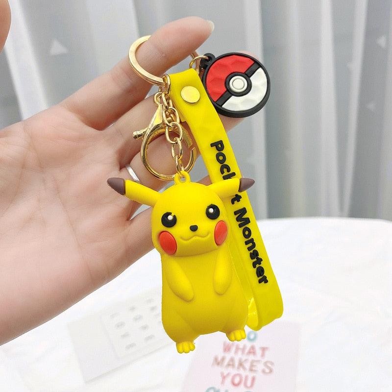 Pokemon Keychain Anime Figures Pikachu Cartoon Key Chain Charmander Psyduck Fashion Bag Keyring Pendant Accessories Toy Kid Gift - NERD BEM TRAJADO