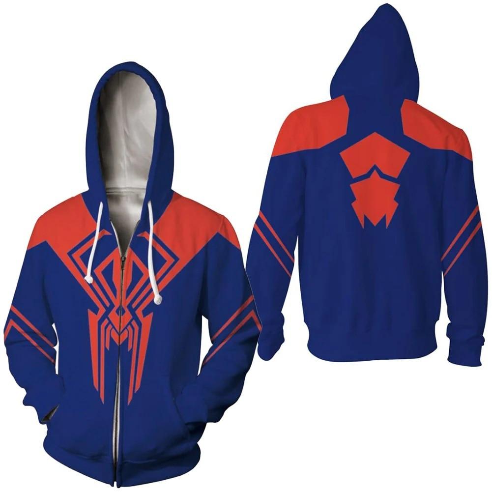 Marvel Spider Man 2099 Hoodies Miguel O'Hara Anime 3d Printing Cosplay Zipper Sweater Casual Outer Cartoon Men Clothing Sweater - NERD BEM TRAJADO