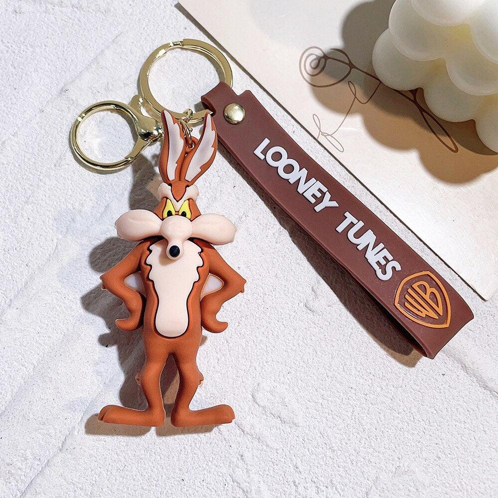 Anime Looney Tunes Keychain Cartoon Bugs Bunny Daffy Duck Tweety Bird Figure Toys Model Silicone Pendant Jewelry Accessories - NERD BEM TRAJADO