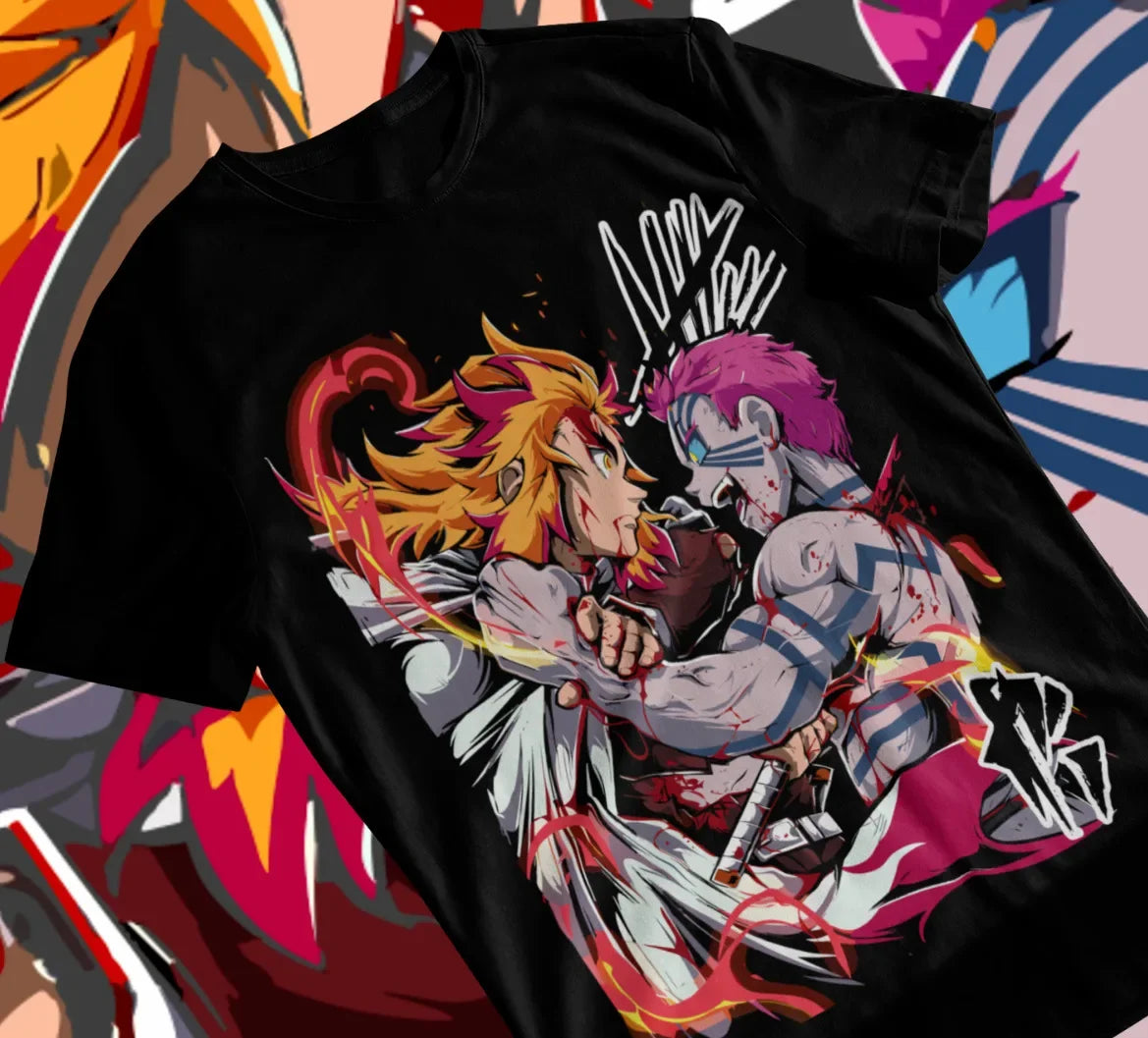 Camiseta Akaza vs Rengoku - Demon Slayer