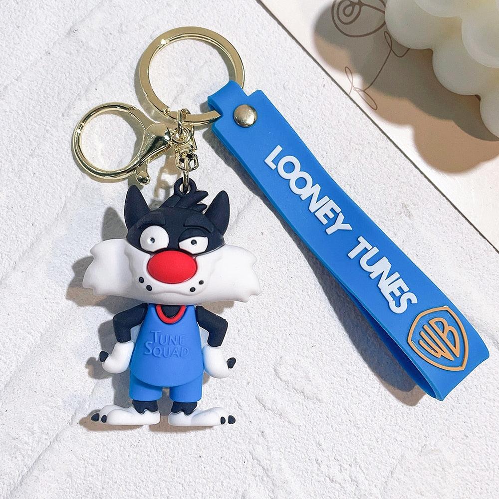 Anime Looney Tunes Keychain Cartoon Bugs Bunny Daffy Duck Tweety Bird Figure Toys Model Silicone Pendant Jewelry Accessories - NERD BEM TRAJADO