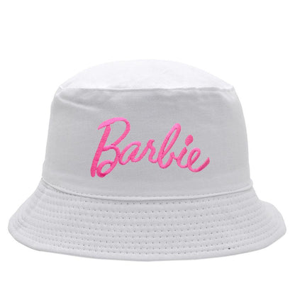 Fashion Barbie Fisherman Hat Kawaii Girls Embroidery Letter Women Outdoor Sunscreen Cap Summer Casual Beach Sunshade Caps Gifts - NERD BEM TRAJADO