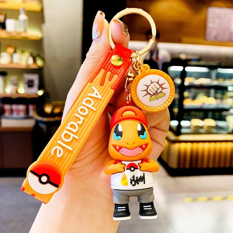 Pokemon Keychain Anime Figures Pikachu Cartoon Key Chain Charmander Psyduck Fashion Bag Keyring Pendant Accessories Toy Kid Gift - NERD BEM TRAJADO