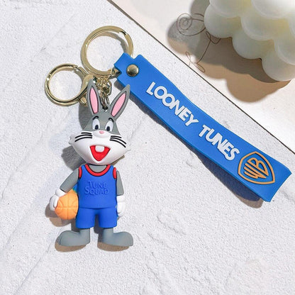 Anime Looney Tunes Keychain Cartoon Bugs Bunny Daffy Duck Tweety Bird Figure Toys Model Silicone Pendant Jewelry Accessories - NERD BEM TRAJADO