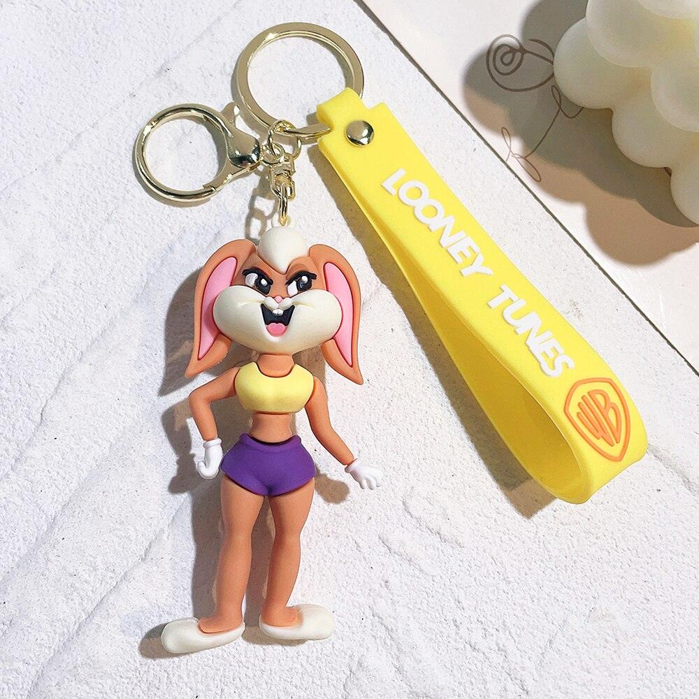 Anime Looney Tunes Keychain Cartoon Bugs Bunny Daffy Duck Tweety Bird Figure Toys Model Silicone Pendant Jewelry Accessories - NERD BEM TRAJADO