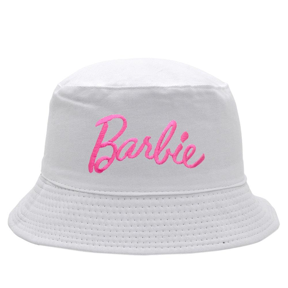 Fashion Barbie Fisherman Hat Kawaii Girls Embroidery Letter Women Outdoor Sunscreen Cap Summer Casual Beach Sunshade Caps Gifts - NERD BEM TRAJADO