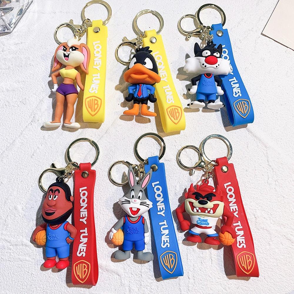 Anime Looney Tunes Keychain Cartoon Bugs Bunny Daffy Duck Tweety Bird Figure Toys Model Silicone Pendant Jewelry Accessories - NERD BEM TRAJADO