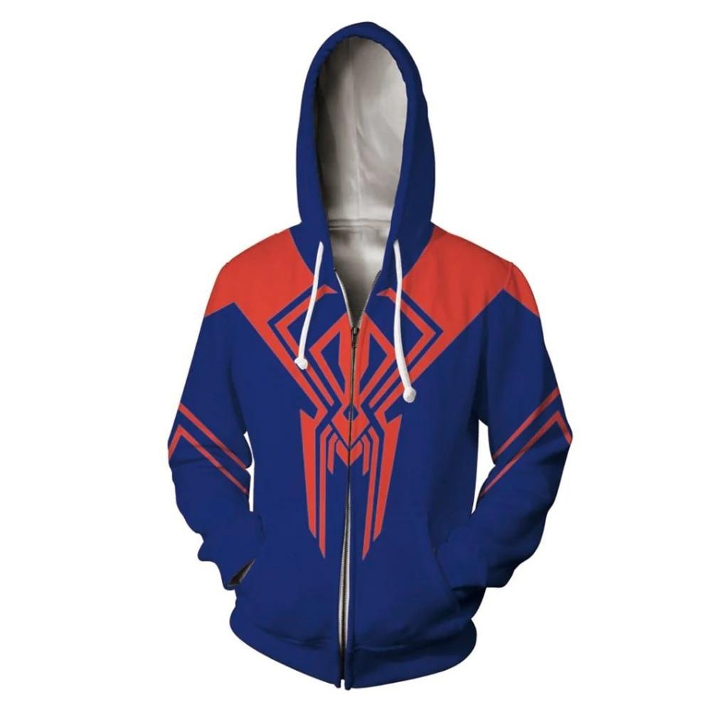 Marvel Spider Man 2099 Hoodies Miguel O'Hara Anime 3d Printing Cosplay Zipper Sweater Casual Outer Cartoon Men Clothing Sweater - NERD BEM TRAJADO