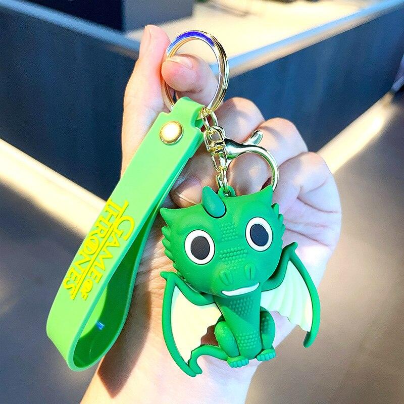 Cartoon Cute Green, Gray, Yellow Small Dinosaur Shaped Couple Keychain Small Gift - NERD BEM TRAJADO