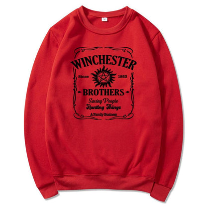 Vintage Supernatural Sweatshirt Sam and Dean Winchester Brothrs Hoodie Tv Show Supernatural Unisex Crewneck Sweathsirts Fans Top - NERD BEM TRAJADO