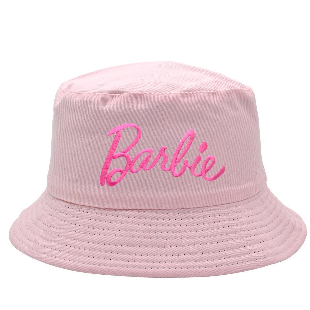 Fashion Barbie Fisherman Hat Kawaii Girls Embroidery Letter Women Outdoor Sunscreen Cap Summer Casual Beach Sunshade Caps Gifts - NERD BEM TRAJADO