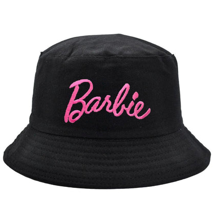 Fashion Barbie Fisherman Hat Kawaii Girls Embroidery Letter Women Outdoor Sunscreen Cap Summer Casual Beach Sunshade Caps Gifts - NERD BEM TRAJADO