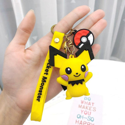 Pokemon Keychain Anime Figures Pikachu Cartoon Key Chain Charmander Psyduck Fashion Bag Keyring Pendant Accessories Toy Kid Gift - NERD BEM TRAJADO