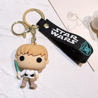 Disney Movie Star Wars Keychain Darth Vader Imperial Stormtrooper Yoda Baby Doll Keyrings Key Holder for Boys Gifts - NERD BEM TRAJADO