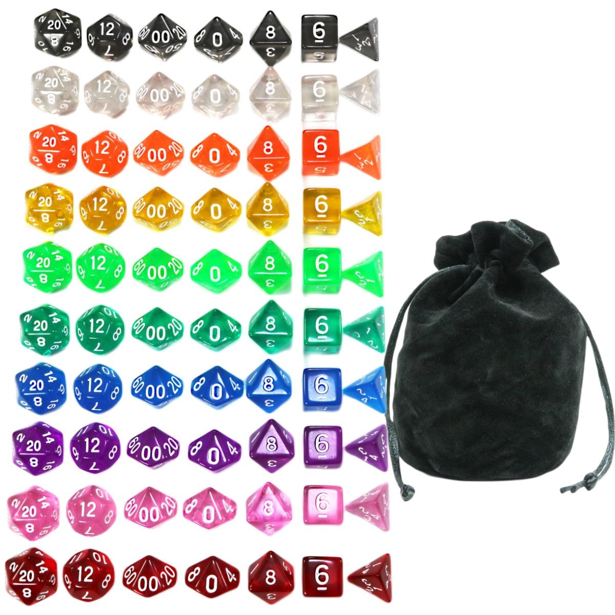 Kit de Dados RPG de Resina com Bag - NERD BEM TRAJADO