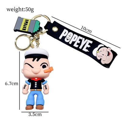 Creativity Popeye The Sailor Keychain Kawaii Doll Anime Figure Popeye Pendant Backpack Car Keyring Accessories Pvc Toys Gift - NERD BEM TRAJADO