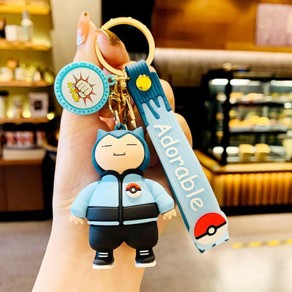 Pokemon Keychain Anime Figures Pikachu Cartoon Key Chain Charmander Psyduck Fashion Bag Keyring Pendant Accessories Toy Kid Gift - NERD BEM TRAJADO