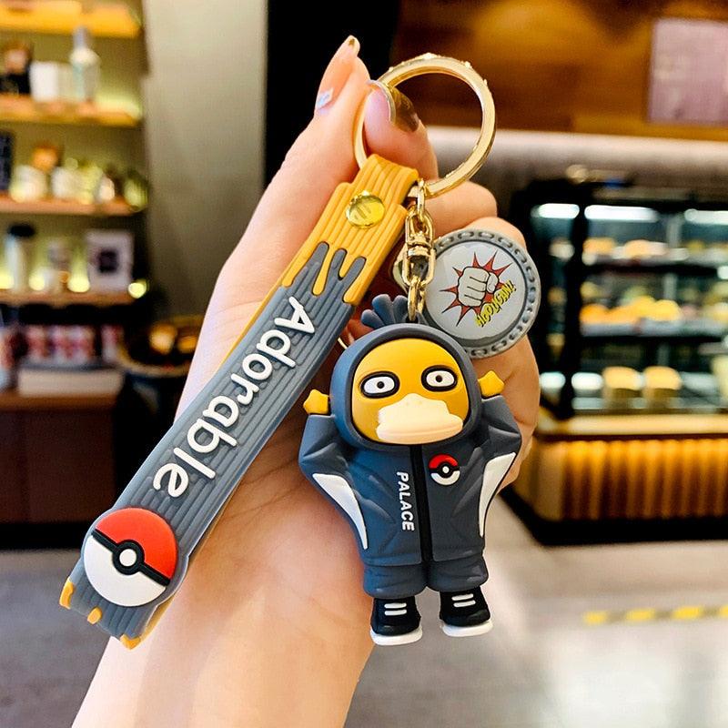 Pokemon Keychain Anime Figures Pikachu Cartoon Key Chain Charmander Psyduck Fashion Bag Keyring Pendant Accessories Toy Kid Gift - NERD BEM TRAJADO