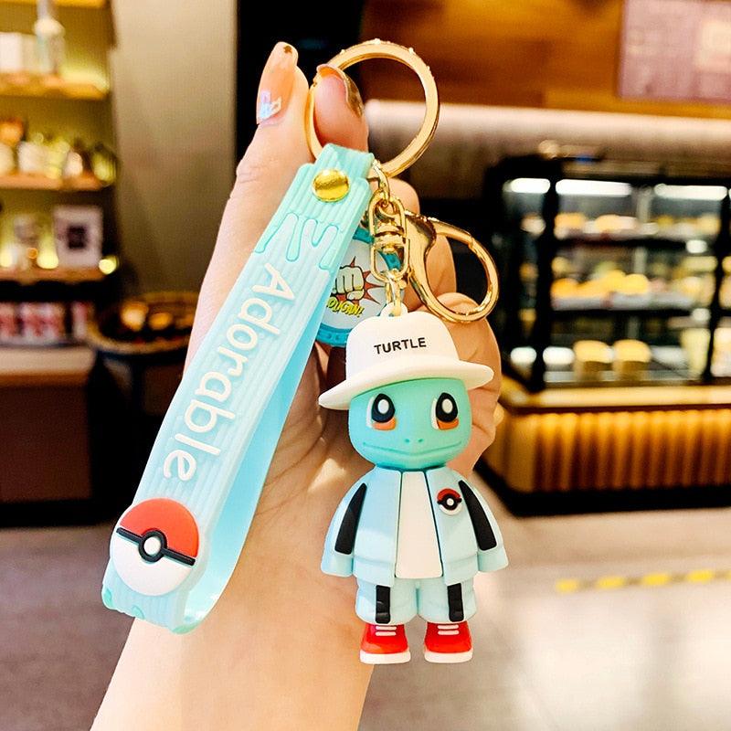 Pokemon Keychain Anime Figures Pikachu Cartoon Key Chain Charmander Psyduck Fashion Bag Keyring Pendant Accessories Toy Kid Gift - NERD BEM TRAJADO