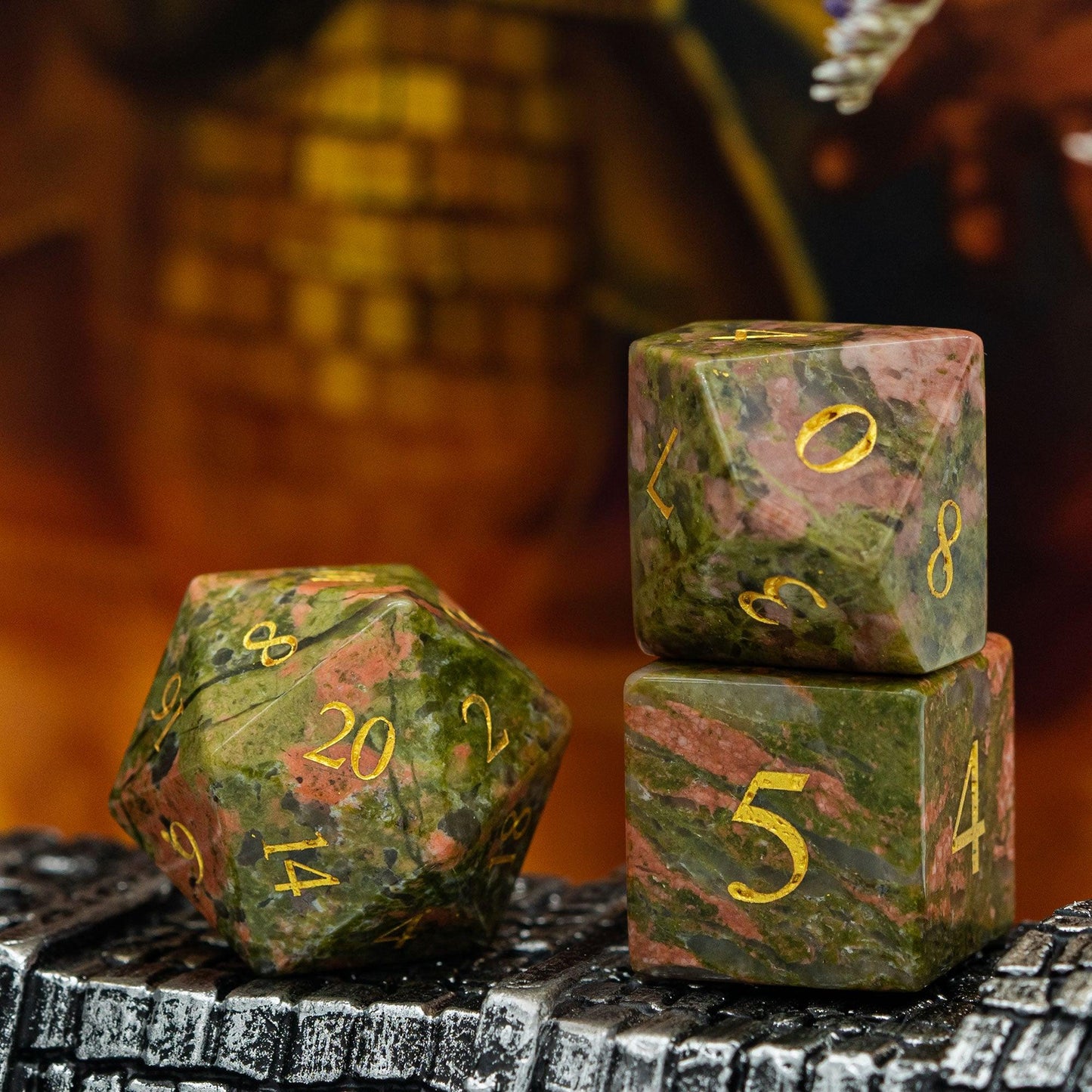 Kit de Dados RPG de Pedra - Modelo 05 - NERD BEM TRAJADO