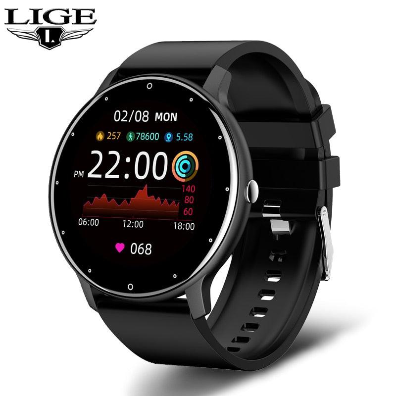 LIGE 2022 New Smart Watch Men Full Touch Screen Sport Fitness Watch IP67 Waterproof Bluetooth For Android ios smartwatch Men+box - NERD BEM TRAJADO