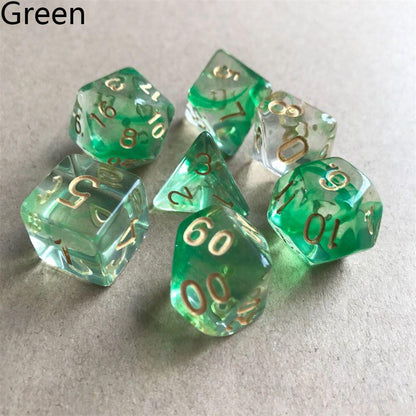 7Pcs/Set Multi-Sided Clear Dice Set Game Dice For RPG DND Accessories Polyhedral Dice For Board Card Game Tarot Supplies - NERD BEM TRAJADO