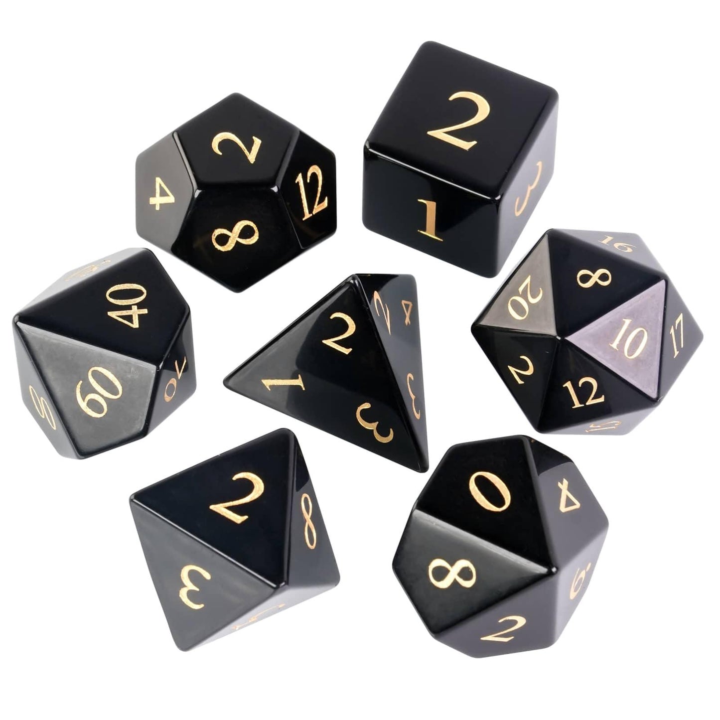 Kit de Dados RPG de Obsidiana Modelo Premium - NERD BEM TRAJADO