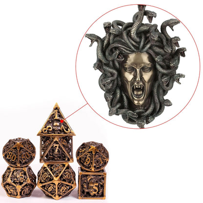 Kit de Dados RPG de Metal - Modelo Medusa - NERD BEM TRAJADO