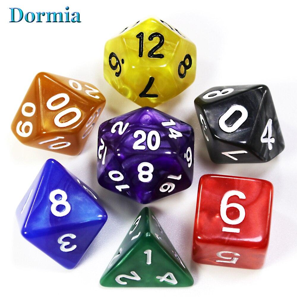 7Pcs/Set Polyhedral  Marble Effect dice, For DND and RPG Board Game,as Gift - NERD BEM TRAJADO