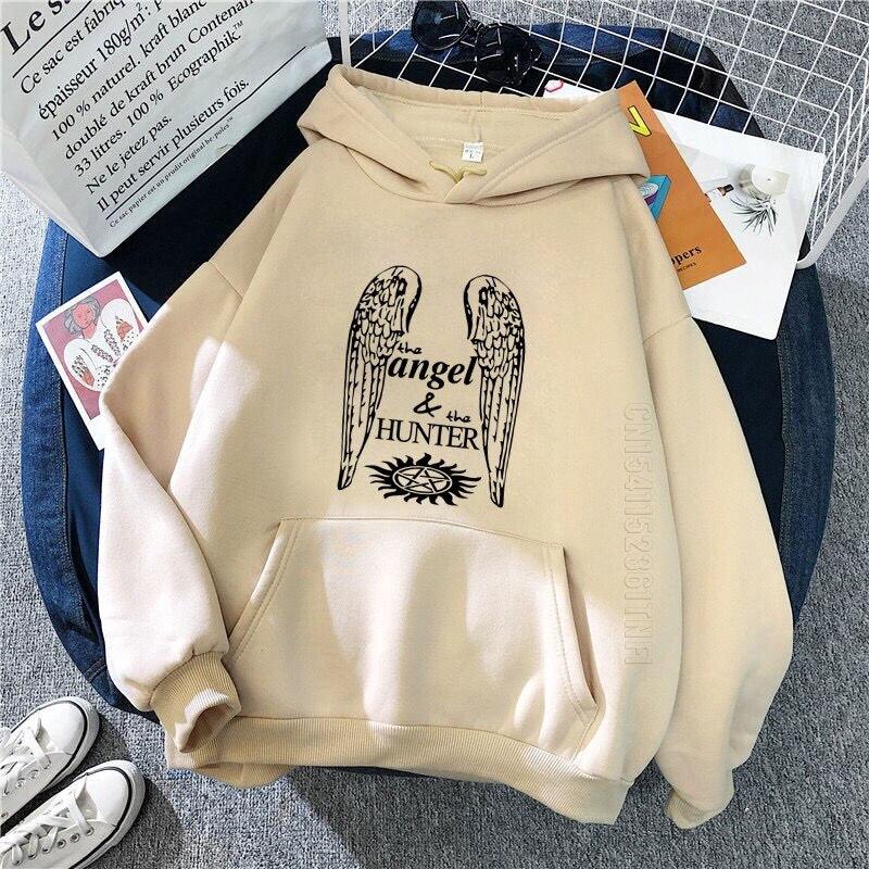 Supernatural Printed Hoodies Autumn Harajuku Pullover Hooded Tops Women Men Hoodie Streetwear Supernatural Clothes - NERD BEM TRAJADO