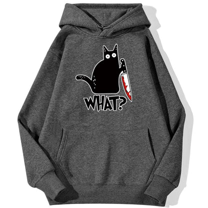 Killer Black Cat What Surprised Men Hoodies Streetwear Warm Male Hoodie Hip Hop Daily Casual Autumn Sweatshirt - NERD BEM TRAJADO