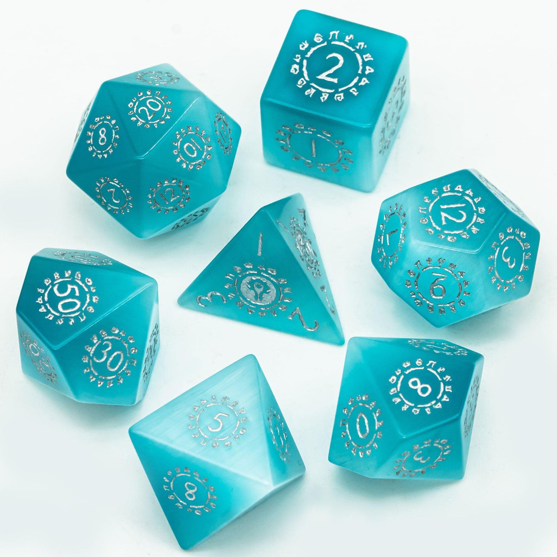 Kit de Dados RPG de Gema Preciosa - Modelo 03 - NERD BEM TRAJADO