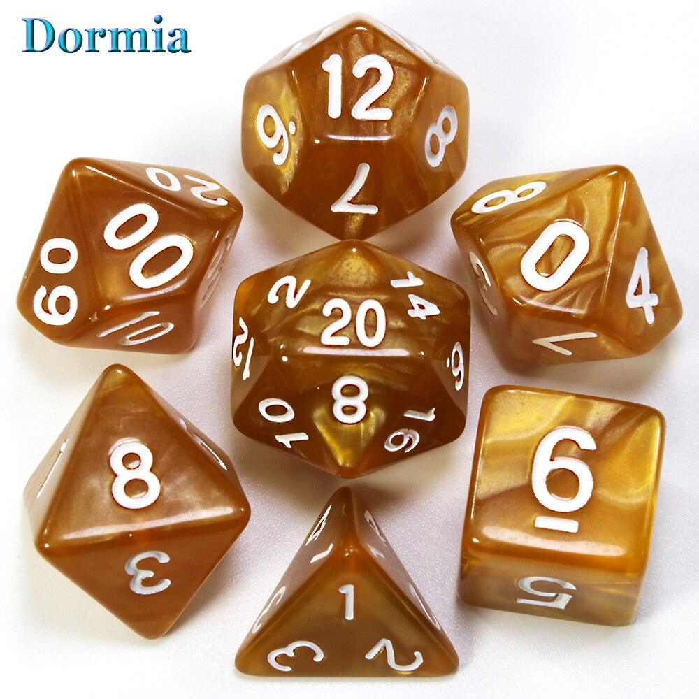 7Pcs/Set Polyhedral  Marble Effect dice, For DND and RPG Board Game,as Gift - NERD BEM TRAJADO