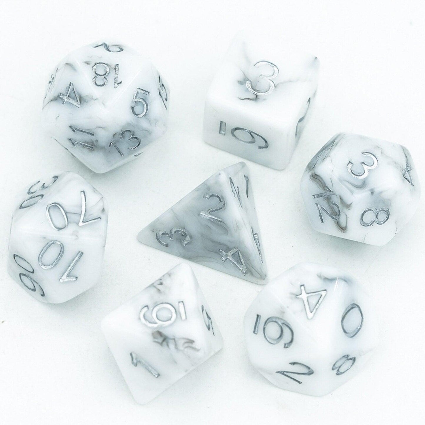 Poludie 7Pcs/Set Silk DND Dice Set Resin lmitation Stone D4-D20 Polyhedral Dice for Dungeons and Dragons Role Playing Board Game - NERD BEM TRAJADO