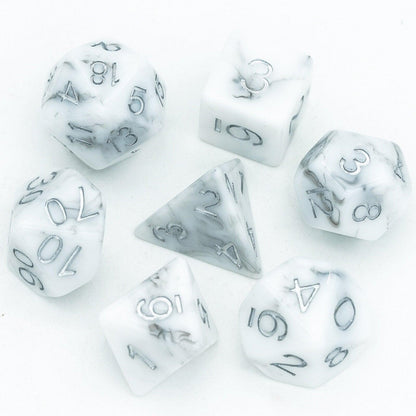 Poludie 7Pcs/Set Silk DND Dice Set Resin lmitation Stone D4-D20 Polyhedral Dice for Dungeons and Dragons Role Playing Board Game - NERD BEM TRAJADO