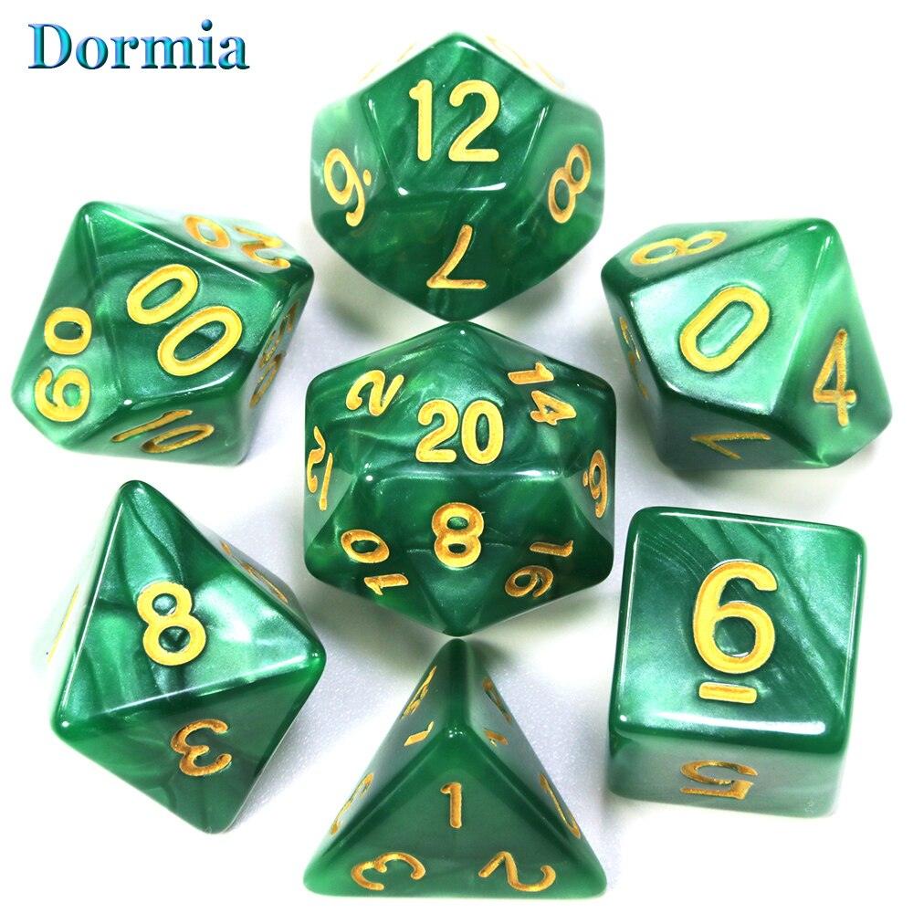 7Pcs/Set Polyhedral  Marble Effect dice, For DND and RPG Board Game,as Gift - NERD BEM TRAJADO